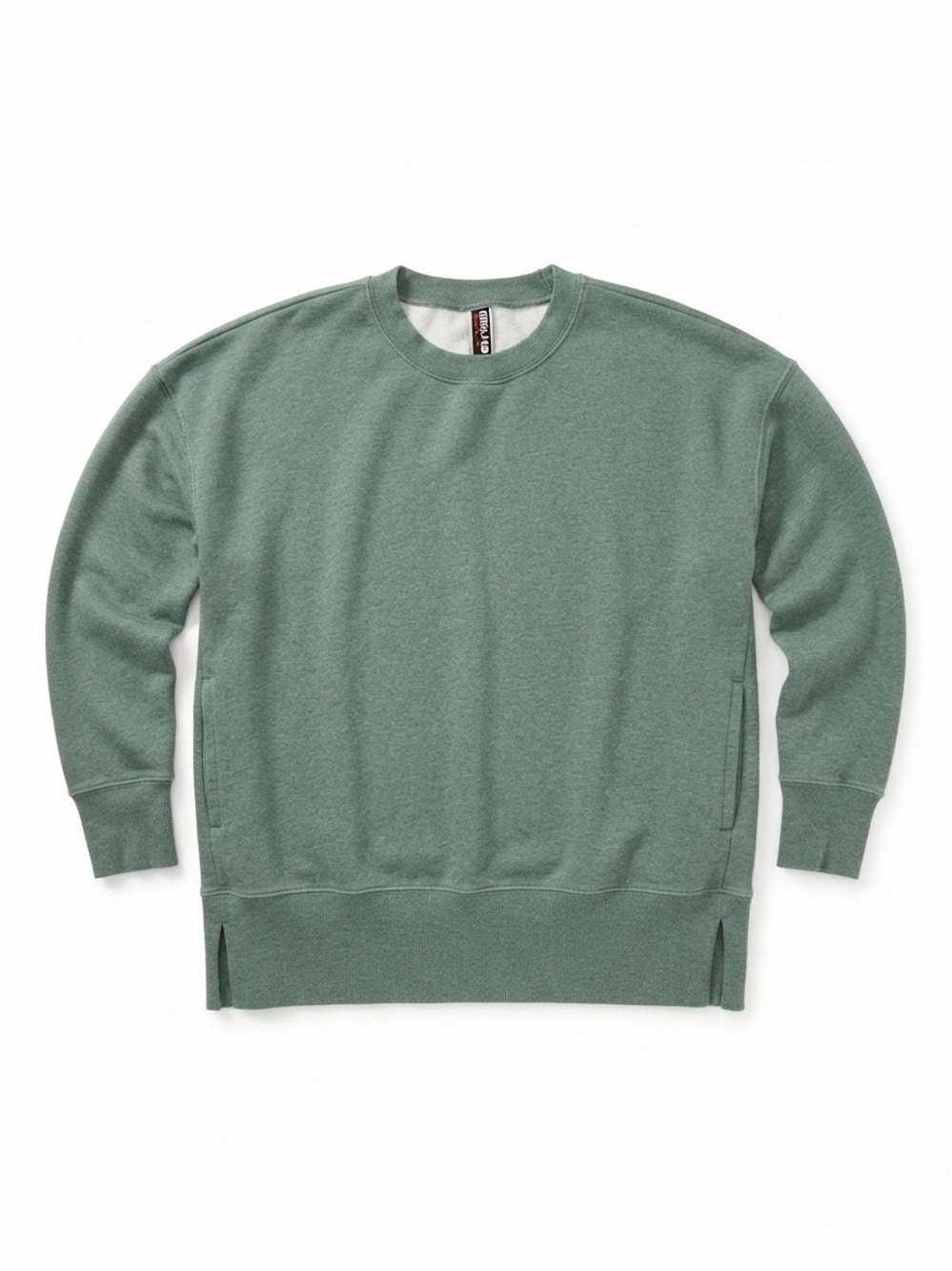 Kirkland Signature Green Cozy Fleece Crewneck Sweatshirt Medium M Pockets